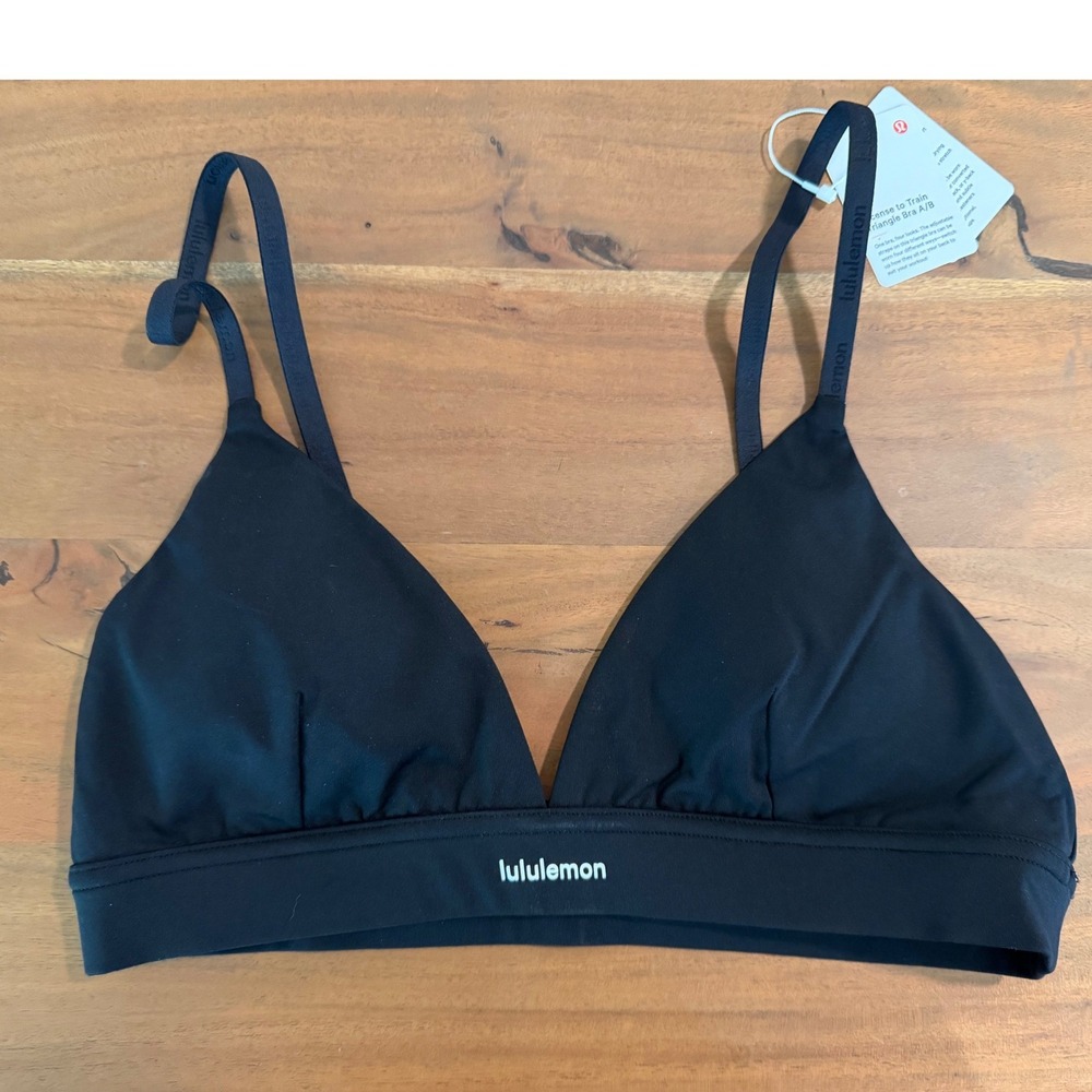 Lululemon License to Train Triangle Bra A/B Black NWT Women's Size 8